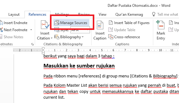 Fungsi dan manfaat Reference di Microsoft Word